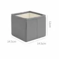 Grey foldable fabric storage box desktop organizer small square container 14.5x14.5x12cm - S / Gray