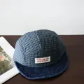 Kinder Karos Baseballkappe mit Jeanskrempe, stylische Camp Cap für Jungen und Mädchen. - 3-6 Jahre (Kopfumfang 49-53cm) / Grand A Marineblau
