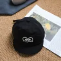 Details of the cute big eye kids baseball cap, funny cartoon design, summer sun hat display. - 2-5 Years (Ref Head Circumference 46-50cm) / Black