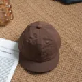 Close-up detail of a brown quick-drying short brim baseball cap, breathable outdoor casual hat. - 2-5 Years (Head Circumference 46-49cm) / Coffee