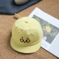 Cute big eyes kids baseball cap summer sun protection duckbill hat for babies toddlers - 2-5 Years (Ref Head Circumference 46-50cm) / Turmeric