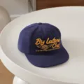 Gorra de béisbol hip hop de ala plana para niños azul marino bordada streetwear niños niñas - 3-8 Años (Circunferencia de Cabeza 50-54cm) / Azul marino