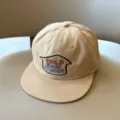 Gorra de béisbol beige para niños sombrero ala plana elegante protección solar verano transpirable - 3-8 Años (Ref Circunferencia de Cabeza 50-54cm) / Caqui