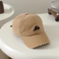 Kinder gewaschene Baumwolle Baseballcap mit gesticktem Me Buchstaben und Sonnenschutz. - 54cm Einstellbar Für 6-12 Jahre / Me Khaki