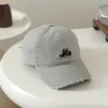 Graue, verwaschene Kinder Baseballkappe Detail, gesticktes Me Buchstaben Design, Freizeit Sonnenhut. - 54cm Einstellbar Für 6-12 Jahre / Me Matcha Grün