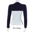 Coton modal anti-UV manches raglan châle vue détail, housse de bras de protection solaire. - Bleu Foncé (#2)