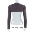 Manches modal protection solaire bolero anti-exposition gris foncé vue detaillee - Gris Foncé (#3)