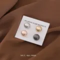 Round metal magnetic hijab pins set of four pieces in various metallic colors for women. - Metal Set (4 Pieces)