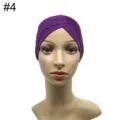 Bonnet sous-hijab croisé en modal violet turban islamique extensible confortable pour femme - Violet