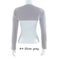 Modal protection solaire bolero shrug manches gris bras couverture haut d'ete respirant - Gris Argent (#4)