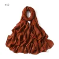 Detailed view of shimmering gold chiffon long scarf fabric texture and glitter effect. - 10# Reddish Brown