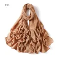 Shimmery glitter pearl chiffon long hijab scarf for women elegant Muslim head wrap - 11#