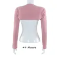 Vue arrière détail des manchons de protection solaire en coton modal couleur mauve #9. - Mauve (#9)