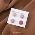 Macaron colorful round strong magnetic hijab pins set, 4pcs pink magnetic scarf buttons. - Pink Set (4 Pieces)