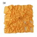 Close-up detail of the elegant chiffon square scarf featuring delicate rhinestone leaf patterns. - 3#