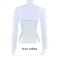 Vue arrière détaillée du design des manches de bolero en coton modal blanc anti-uv. - Blanc (#12)