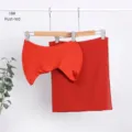 Modal stretchy underscarf cap with matching chiffon scarf set in rust red detail view. - Rust red