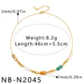 Elegant 18k gold plated stainless steel geometric shell necklace for women, stylish jewelry. - Necklace (NB-N2045) / 18K Gold