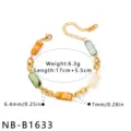 Gold stainless steel colorful shell charm bracelet geometric bracelet jewelry accessory - Bracelet (NB-B1633) / 18K Gold