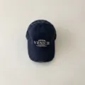 Trendy kids baseball cap with vintage embroidered letters, washed dark blue cotton sun hat. - 50-53cm / Navy Blue