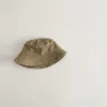 Kids washed cotton bucket hat solid color casual sun hat for spring and autumn daily wear. - 49-52cm / Khaki