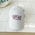 White embroidered kids baseball cap with distressed design, casual cotton sun hat for boys. - 54cm Adjustable For 6-12 Years / Off White