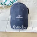 Dunkelblaue Baumwoll Kinder Baseballkappe mit bestickten Buchstaben und Used Look. - 54cm Einstellbar Für 6-12 Jahre / Schieferblau