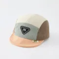 Kordsamt-Baseballcap mit Farbblock-Design, stilvolle weiche Schirmmütze für Herbst und Winter. - 50cm Verstellbar Passend Für 1-3 Jahre / M Logo Grasgrün - Orange Krempe
