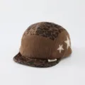 Kordsamt Baby Baseballcap mit Leopardenmuster und niedlicher Sternstickerei fuer Herbst und winter. - 50cm Verstellbar Passend Für 1-3 Jahre / Leopardenmuster mit Stern / Kaffeebraun