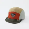 Corduroy Colorblock 5-Panel Baseballmütze Retro Streetwear lässige Duckbill Kappe - 50cm Verstellbar Passend Für 1-3 Jahre / M Logo Orangerot - Dunkelgrüne Krempe