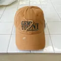 Brown distressed embroidered baseball cap, stylish casual sunshade hat for kids daily. - 54cm Adjustable For 6-12 Years / Dark Yellow