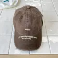 Cappello da baseball bambino lavato distressed casual morbido lettere ricamate marrone - Caffè