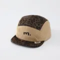 Kinder Leoparden Cord 5-Panel Kappe, stilvoller weicher Krempen Hut für Jungen und Mädchen. - 50cm Verstellbar Passend Für 1-3 Jahre / M. Leopardenmuster / Beige