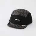 Kinder Cord Leo Print Baseball Cap mit weichem Schirm und Buchstaben Bestickung. - 50cm Verstellbar Passend Für 1-3 Jahre / M. Leopardenmuster / Schwarz
