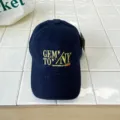 Distressed denim baseball cap with embroidered letters, casual sun protection hat for kids. - 54cm Adjustable For 6-12 Years / Navy Blue