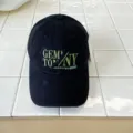 Black kids distressed baseball cap with green embroidered letters, casual sun protection. - 54cm Adjustable For 6-12 Years / Black