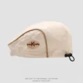 Kids cotton flat cap stylish autumn beret adjustable toddler hat casual solid color headwear - 50cm Adjustable Fit For 1-3 Years / Side K Letter - Beige