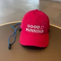 Kids quick-drying baseball cap with adjustable chin strap, red sun protection sunhat for outdoor. - 4-10 Years / Red