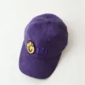 Lila Kord Kinder Baseballcap mit süßem gesticktem Smiley-Gesicht und Buchstaben EI - 3-10 Jahre / Lächeln Stil / Lila