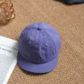 Korean simple solid purple quick-drying short brim baseball cap breathable outdoor sun hat. - 2-5 Years (Head Circumference 46-49cm) / Deep purple