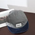 Kids plaid baseball cap with denim brim, stylish grey checked toddler sun hat variant. - 3-6 Years (Head Circumference 49-53cm) / Grand O Light Gray