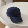 Kids dark blue embroidered baseball cap with distressed brim and fun text detail. - 54cm Adjustable For 6-12 Years / Smile Good Navy Blue