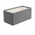 Grey Fabric Underwear Storage Box Drawer Organizer for Socks and Bras Medium Size - M / Gray
