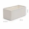 Fabric storage box medium size underwear bra organizer drawer divider bin 29x14.5x12cm - M / Off White