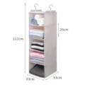 Hangende kastorganizer 5-laags opbergtas met haken voor kledingkast slaapkamer kleding en handdoeken. - Beige 5-Laags