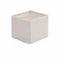 Small fabric storage box square drawer organizer beige underwear container 14.5x14.5x12cm - S / Off White