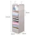 Hagende kastorganizer met planken, meerlaagse stoffen kledingkast opbergtas met handige lade. - Beige 5-Laags + 1 Lade