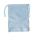Blauer Leinen Reiseschuh Aufbewahrungsbeutel mit Sichtfenster, Staubschutztasche. - M / Blau