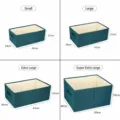 Foldable fabric storage box wardrobe clothes organizer with handles in multiple sizes available. - Modi Green Without Cover (Washable)