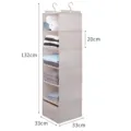Organize da appendere per armadio con 6 ripiani e cassetto in tessuto di lino 132cm - Beige 6 Strati + 1 Cassetto